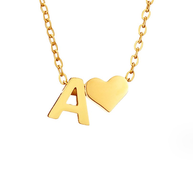 Collier Initial Intemporel avec Pendentif Cœur