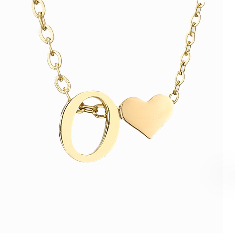 Collier Initial Intemporel avec Pendentif Cœur