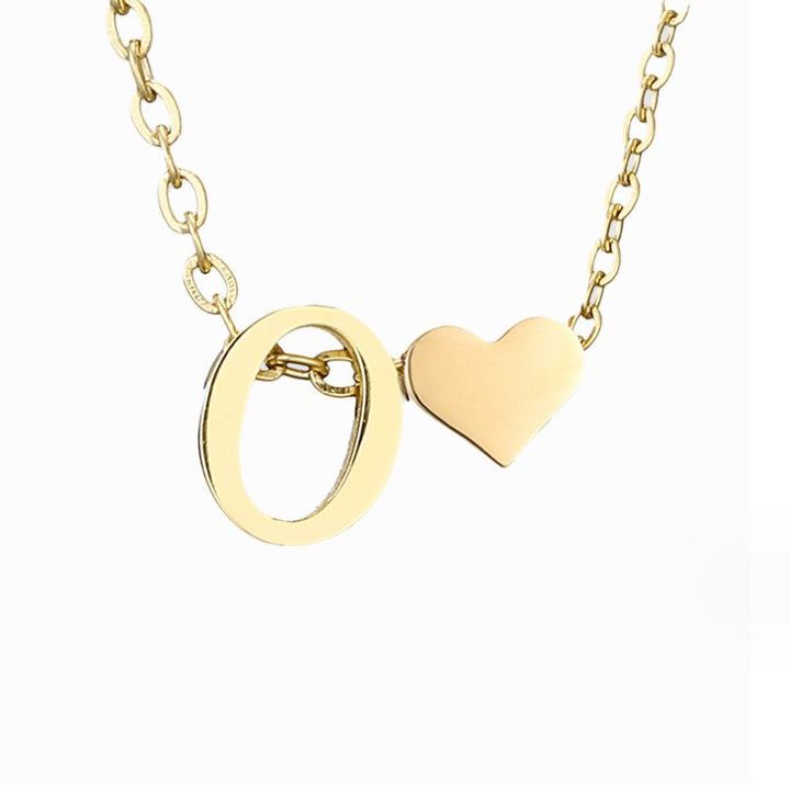 Collier Initial Intemporel avec Pendentif Cœur