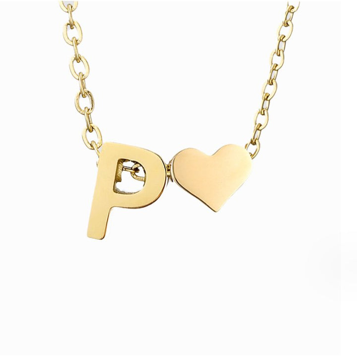 Collier Initial Intemporel avec Pendentif Cœur