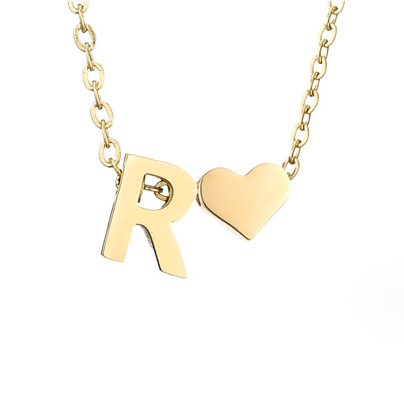Collier Initial Intemporel avec Pendentif Cœur
