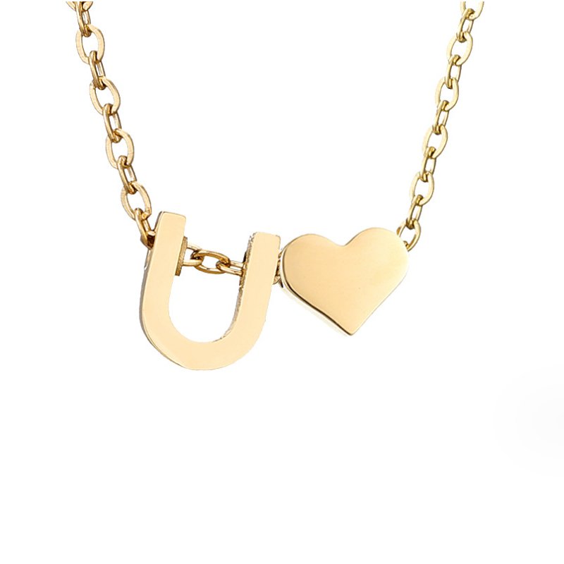 Collier Initial Intemporel avec Pendentif Cœur