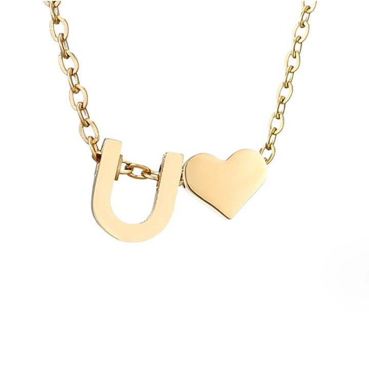 Collier Initial Intemporel avec Pendentif Cœur
