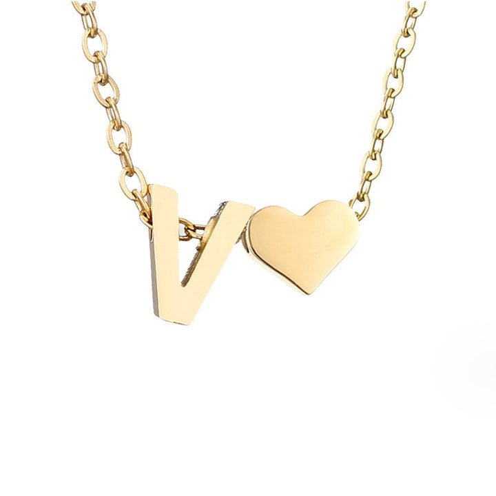 Collier Initial Intemporel avec Pendentif Cœur