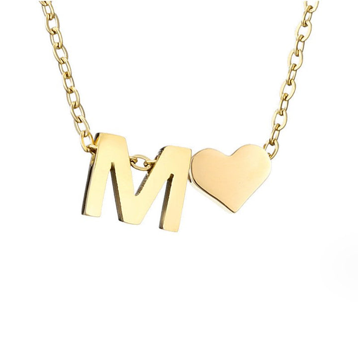 Collier Initial Intemporel avec Pendentif Cœur