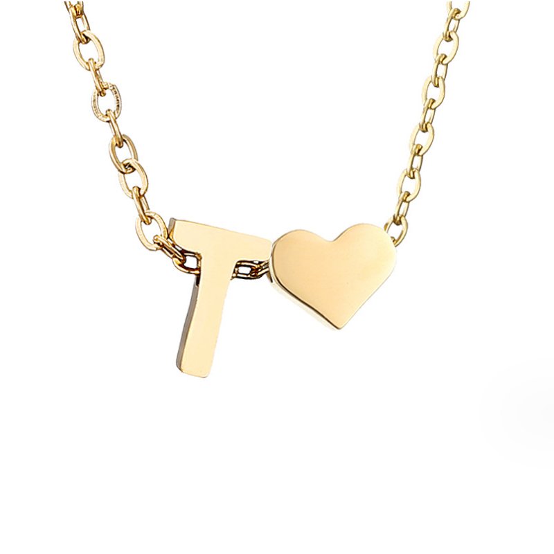 Collier Initial Intemporel avec Pendentif Cœur