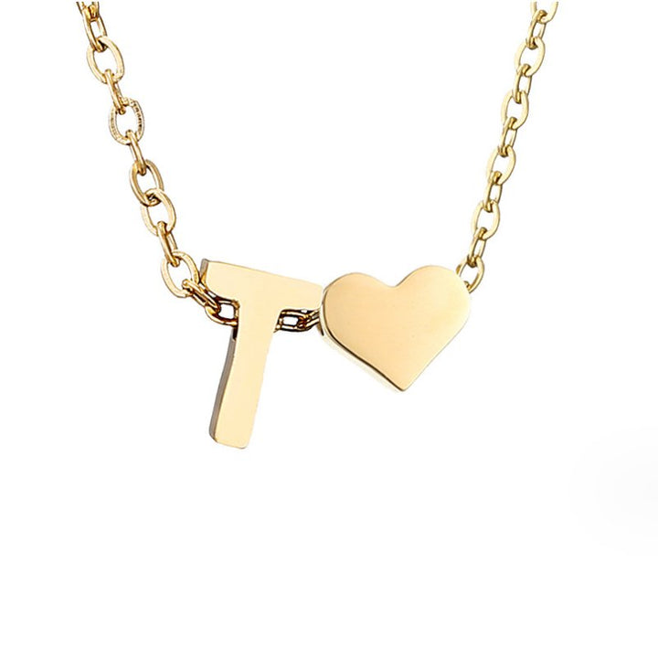 Collier Initial Intemporel avec Pendentif Cœur