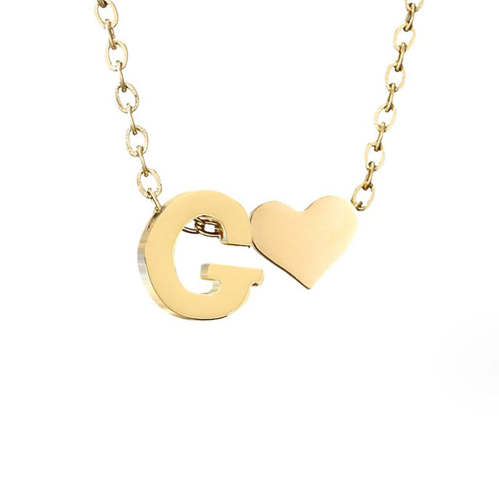 Collier Initial Intemporel avec Pendentif Cœur