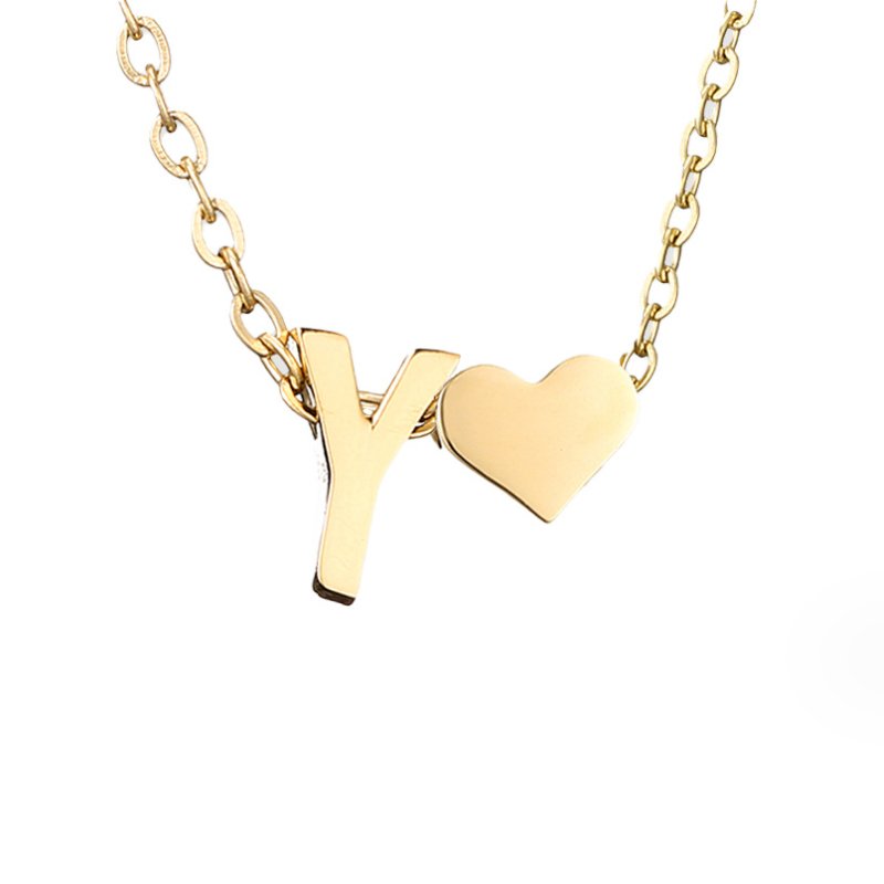 Collier Initial Intemporel avec Pendentif Cœur