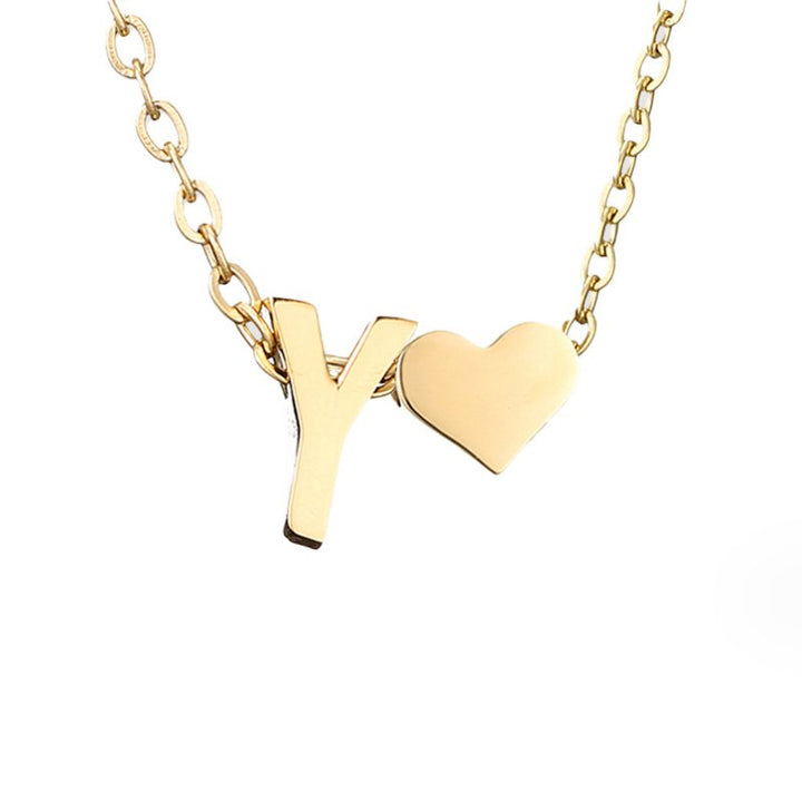 Collier Initial Intemporel avec Pendentif Cœur