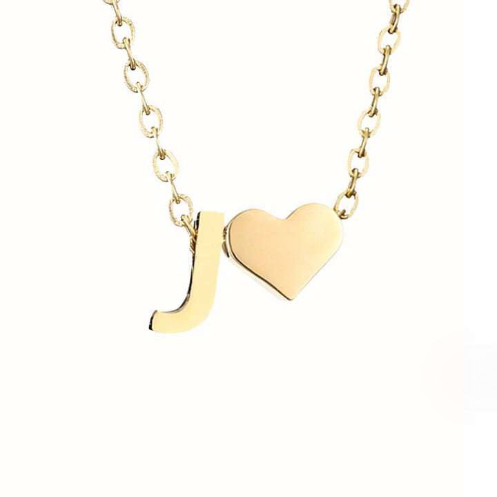 Collier Initial Intemporel avec Pendentif Cœur