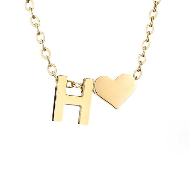 Collier Initial Intemporel avec Pendentif Cœur