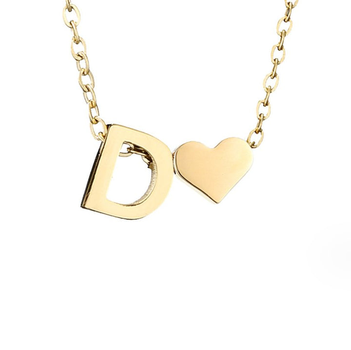 Collier Initial Intemporel avec Pendentif Cœur