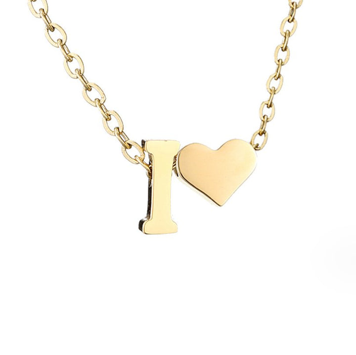 Collier Initial Intemporel avec Pendentif Cœur