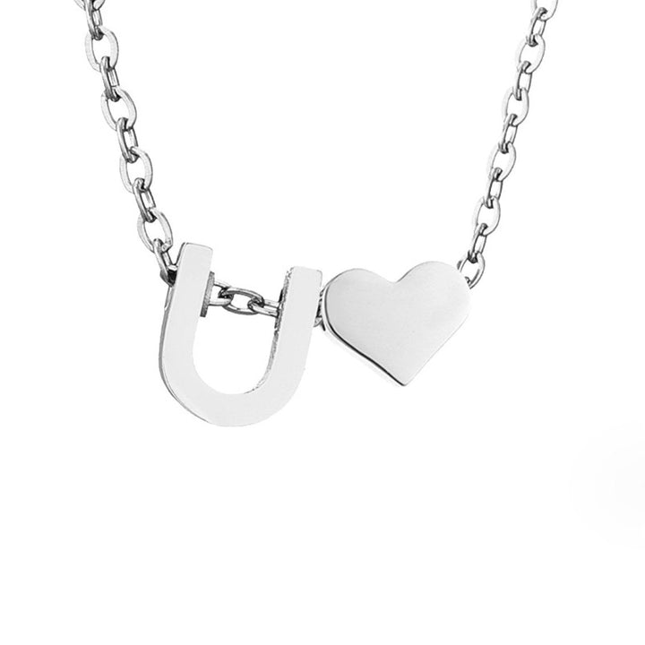 Collier Initial Intemporel avec Pendentif Cœur
