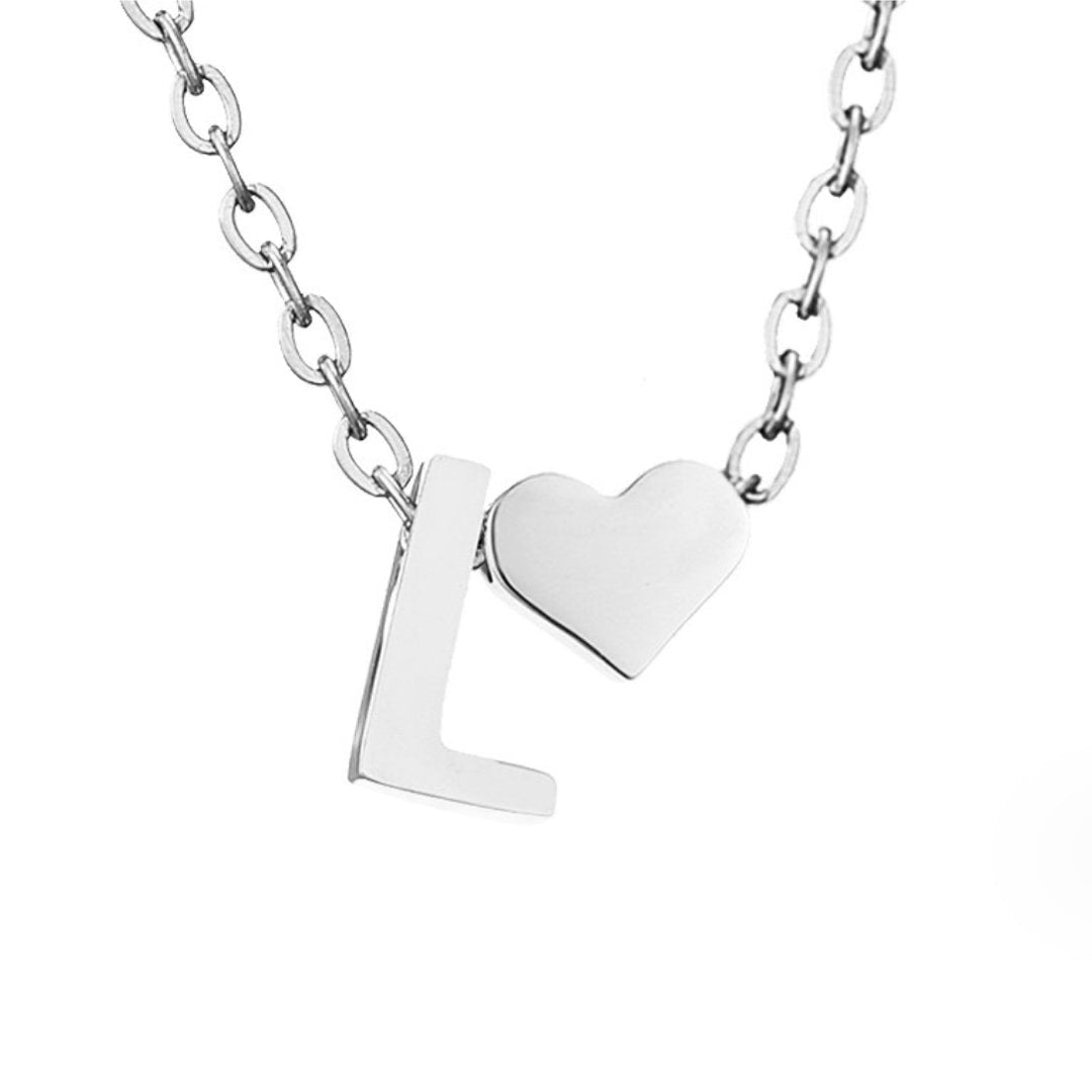 Collier Initial Intemporel avec Pendentif Cœur