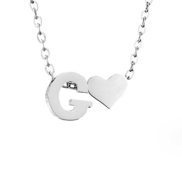 Collier Initial Intemporel avec Pendentif Cœur