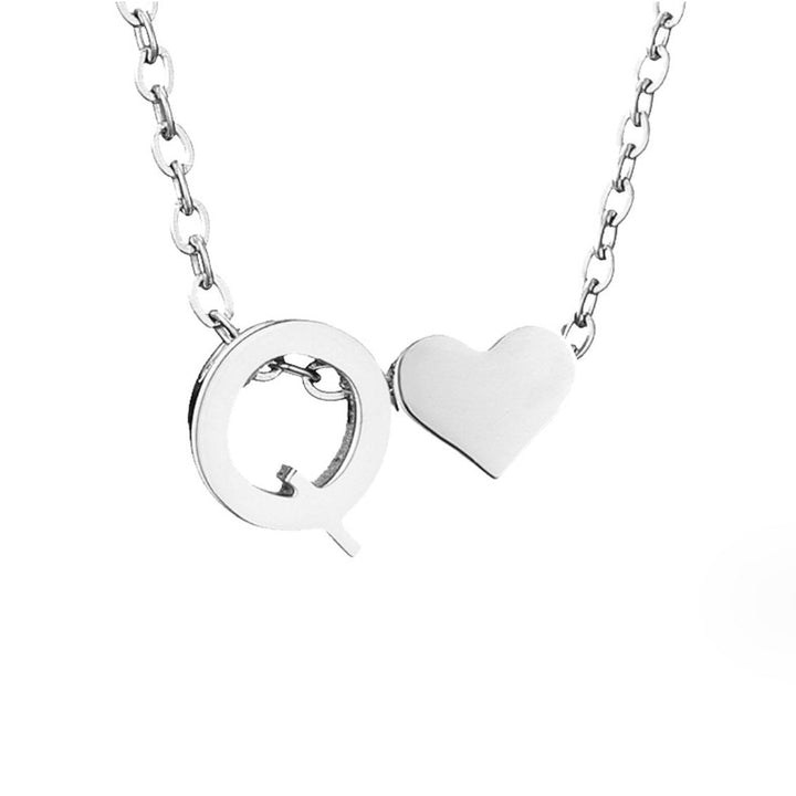 Collier Initial Intemporel avec Pendentif Cœur