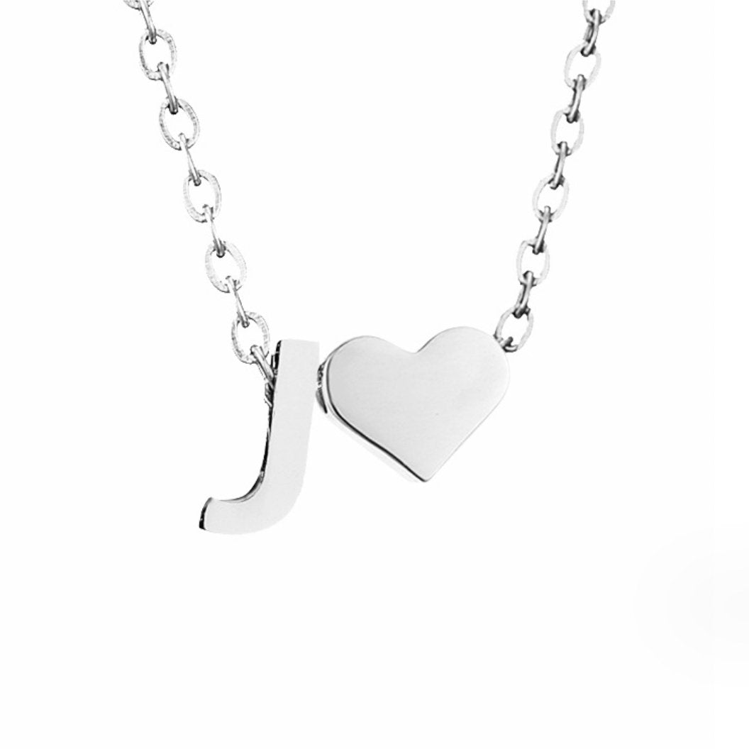 Collier Initial Intemporel avec Pendentif Cœur