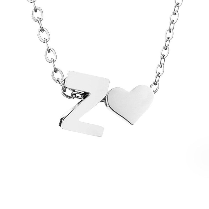 Collier Initial Intemporel avec Pendentif Cœur