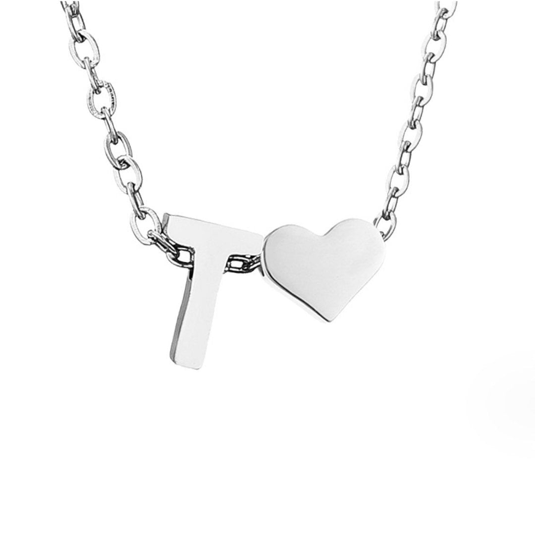 Collier Initial Intemporel avec Pendentif Cœur