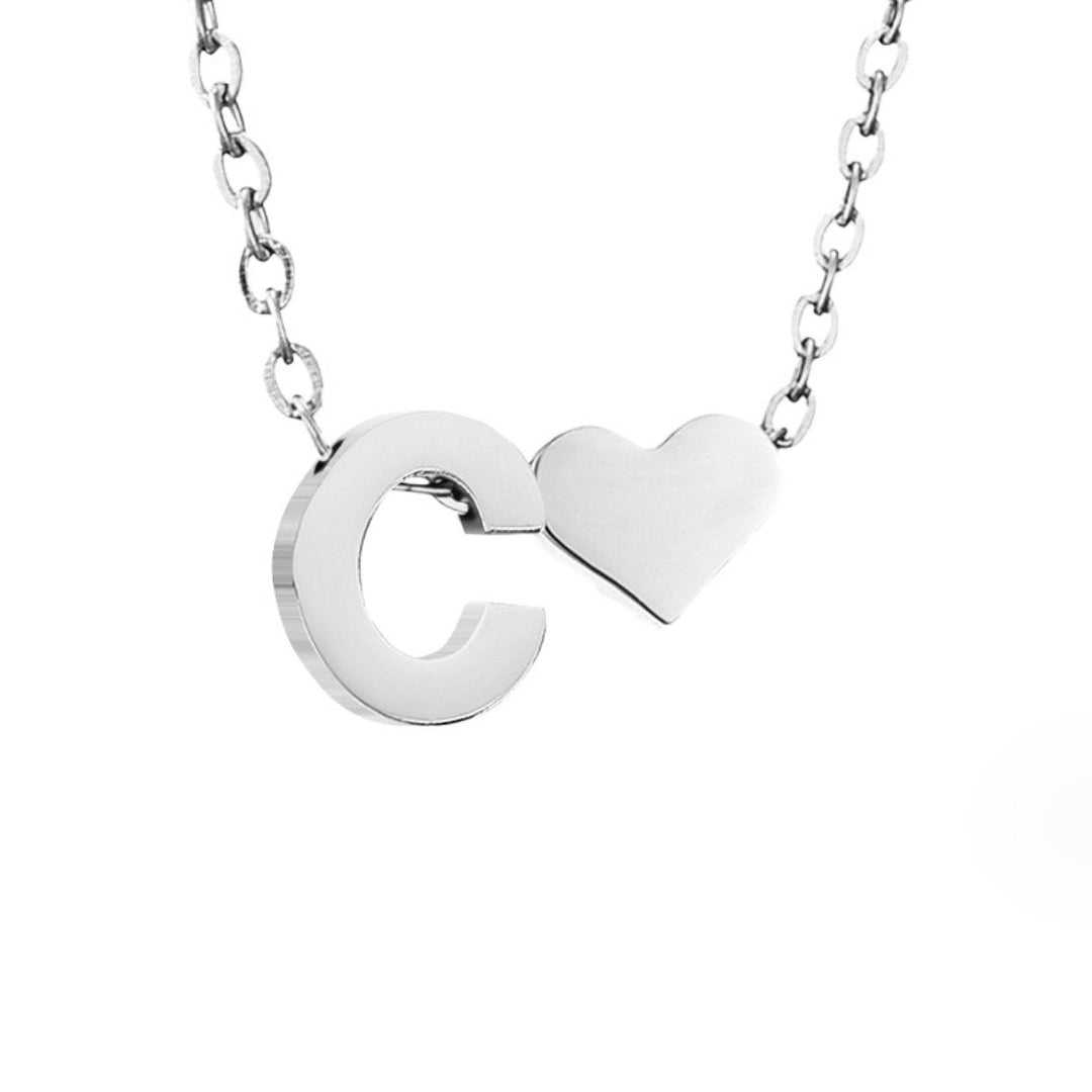 Collier Initial Intemporel avec Pendentif Cœur