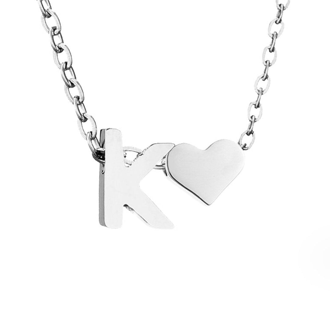 Collier Initial Intemporel avec Pendentif Cœur
