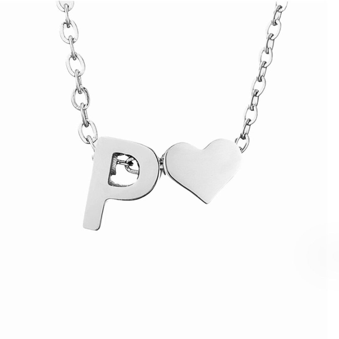 Collier Initial Intemporel avec Pendentif Cœur
