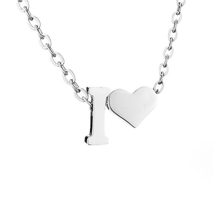 Collier Initial Intemporel avec Pendentif Cœur
