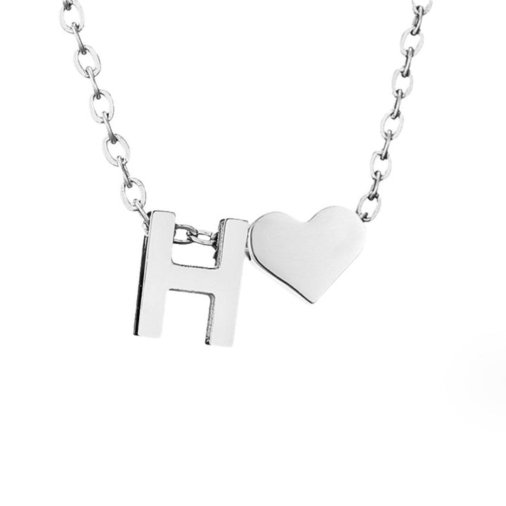 Collier Initial Intemporel avec Pendentif Cœur