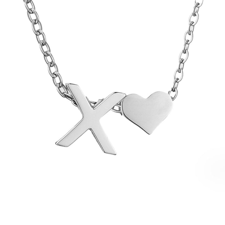 Collier Initial Intemporel avec Pendentif Cœur