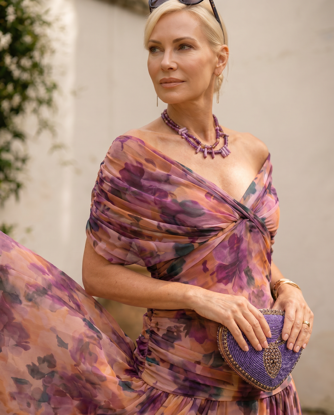 Robe maxi élégante pour les fêtes avec décolleté en forme de cœur