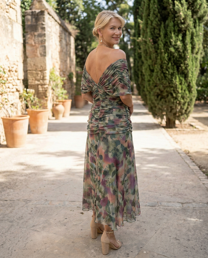 Robe maxi élégante pour les fêtes avec décolleté en forme de cœur