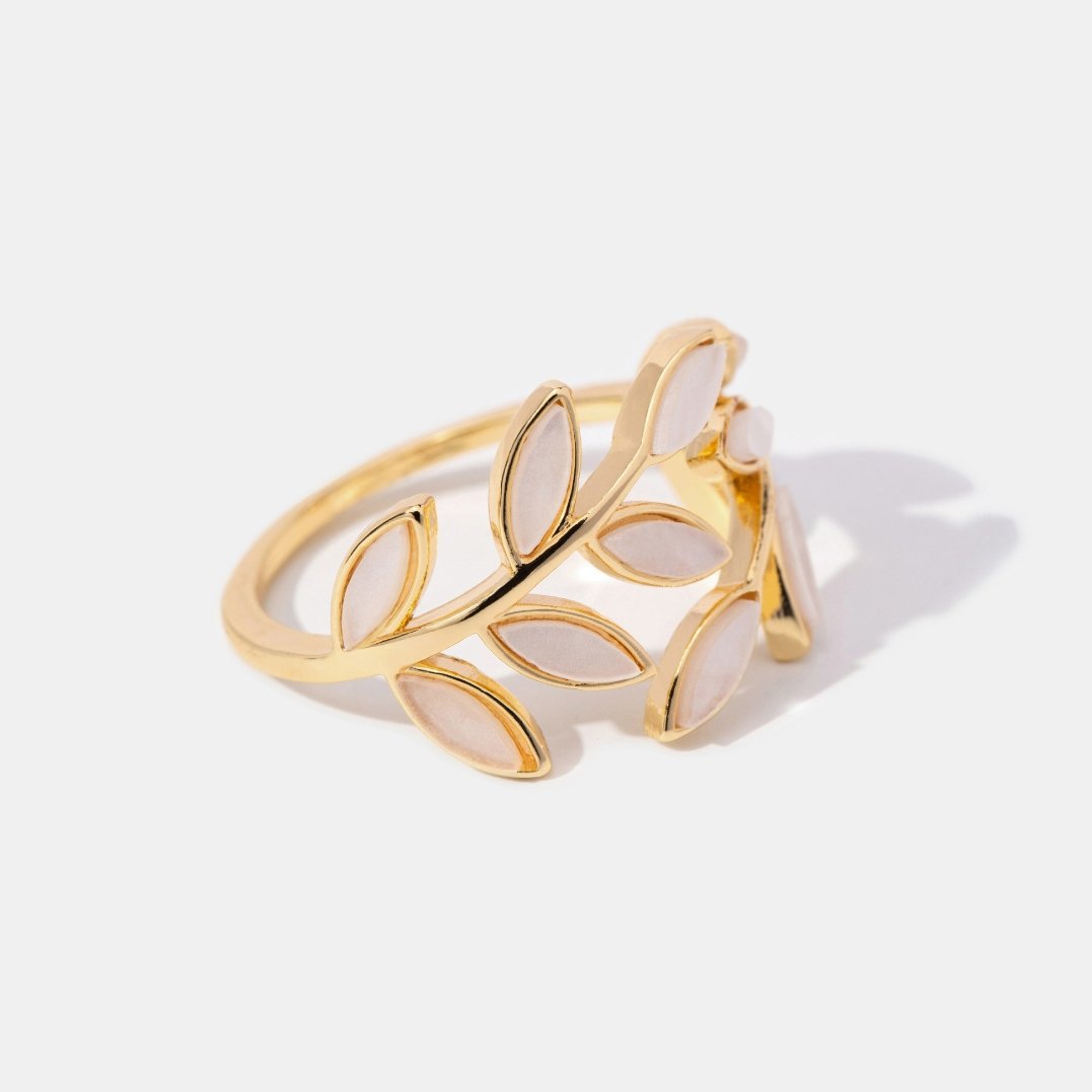 Serene - Bague en feuille d'or