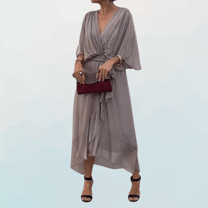 Monica - Robe en chiffon avec décolleté en V