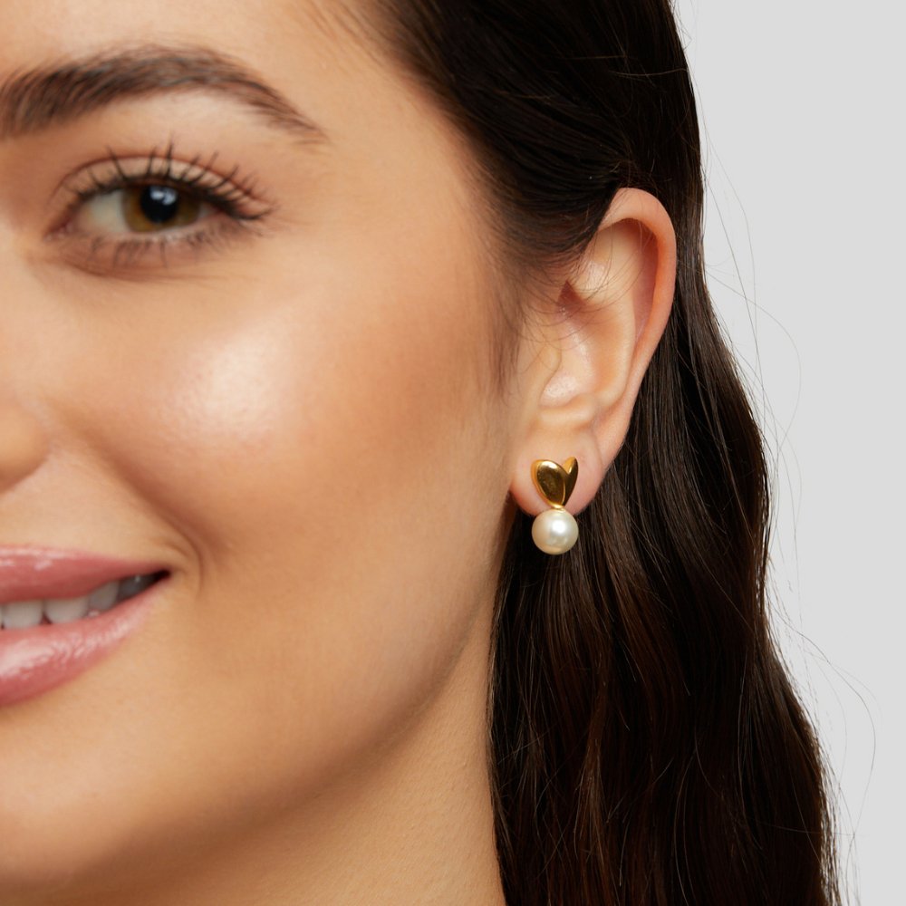 Boucles d'oreilles cœur avec perle