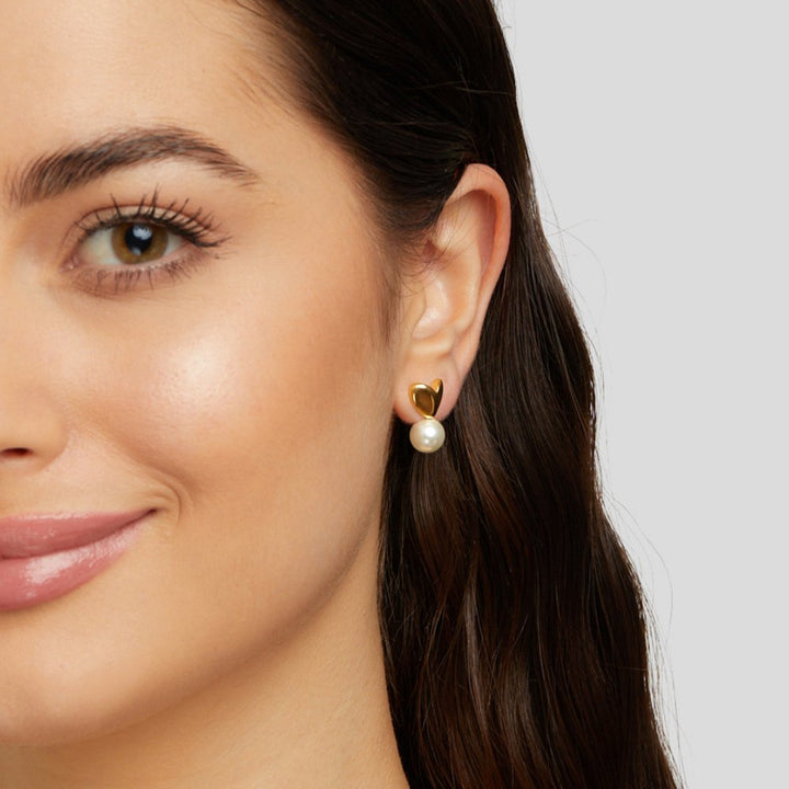 Boucles d'oreilles cœur avec perle