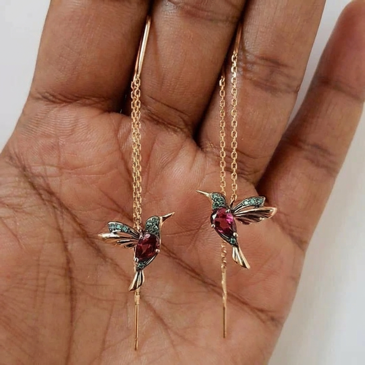 Boucles d'oreilles en forme de colibri