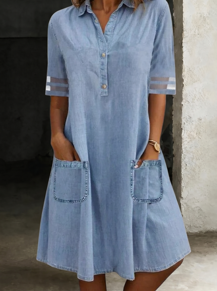 Lucía - Robe en denim flatteuse pour la silhouette