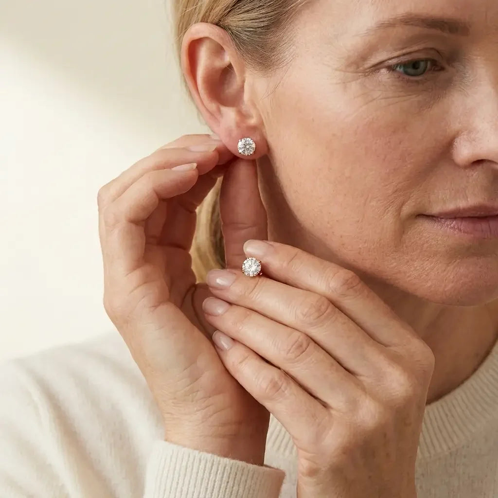 Boucles d'oreilles en or blanc chic Tera
