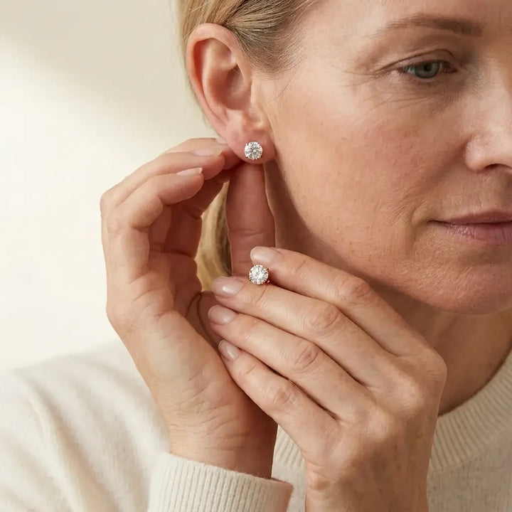 Boucles d'oreilles en or blanc chic Tera