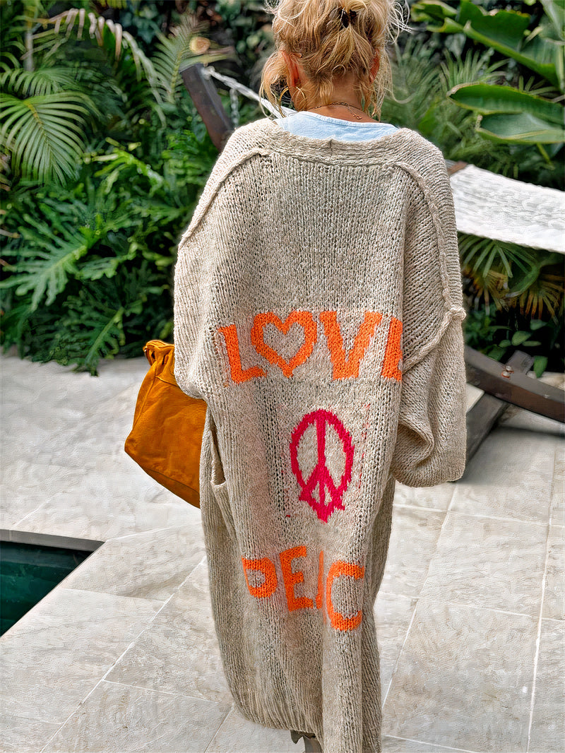 Luv & Lola - Cardigan d'été bohème Paix & Amour