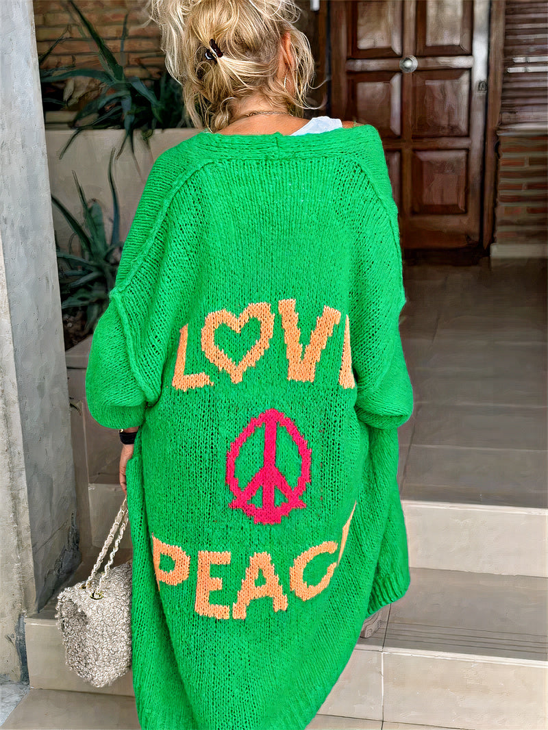 Luv & Lola - Cardigan d'été bohème Paix & Amour