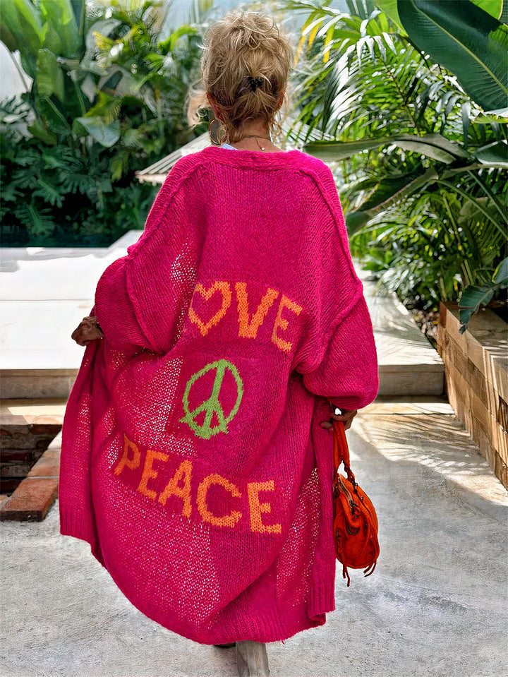 Luv & Lola - Cardigan d'été bohème Paix & Amour