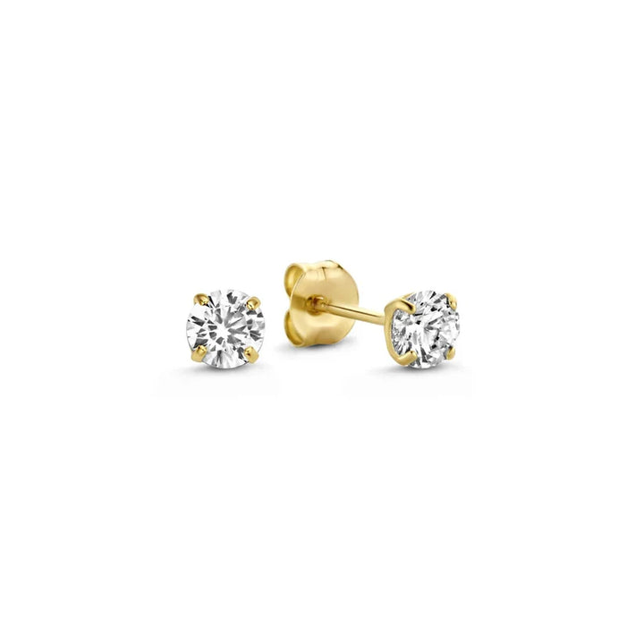 Élégant ensemble de boucles d'oreilles en or Brillane avec pierres