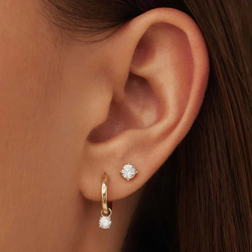 Ensemble élégant de boucles d'oreilles en or plaqué Larmes de Lune