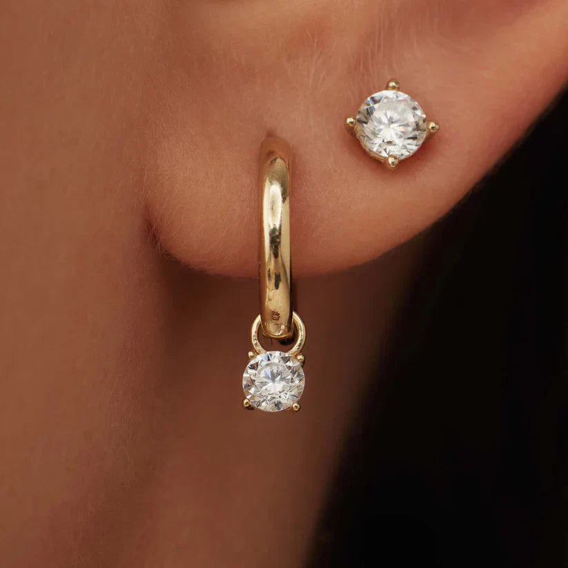 Ensemble élégant de boucles d'oreilles en or plaqué Larmes de Lune