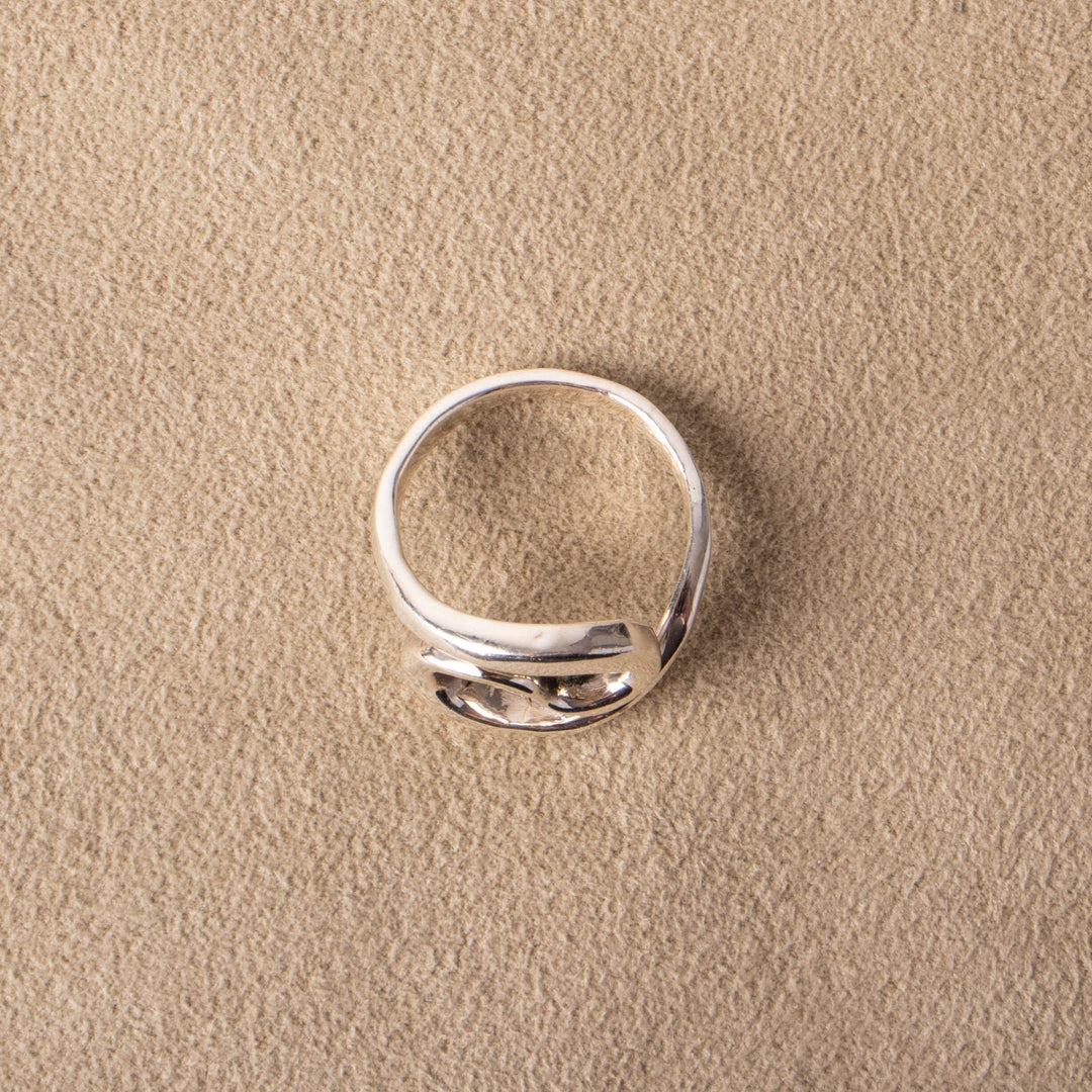 Bague Statement Welle Swirl en Argent Sterling 925 asymétrique fait main
