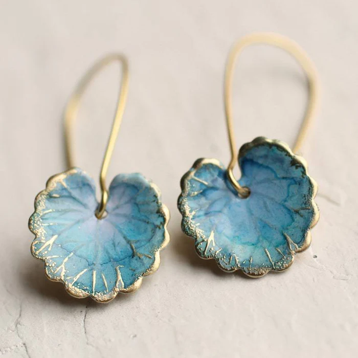 Boucles d'oreilles Vintage Bleues
