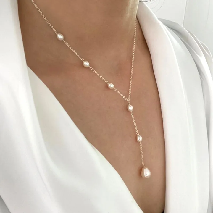 Collier avec Boucles d'Oreilles Vintage et Perles
